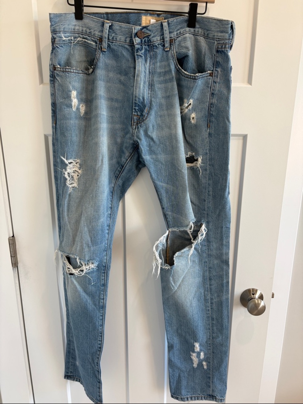 Men's Tribe Kelley Distressed Light Blue Jeans